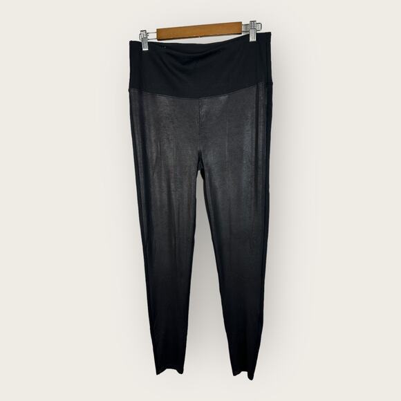 Spanx Red Hot Womens Plus size 1X Faux Leather Front Panel Pull On Leggings - Picture 1 of 9